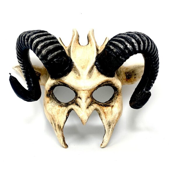 Krampus Ram Goat Demon with Horns Devil Halloween Masquerade Masks Party Mask - Picture 2 of 5